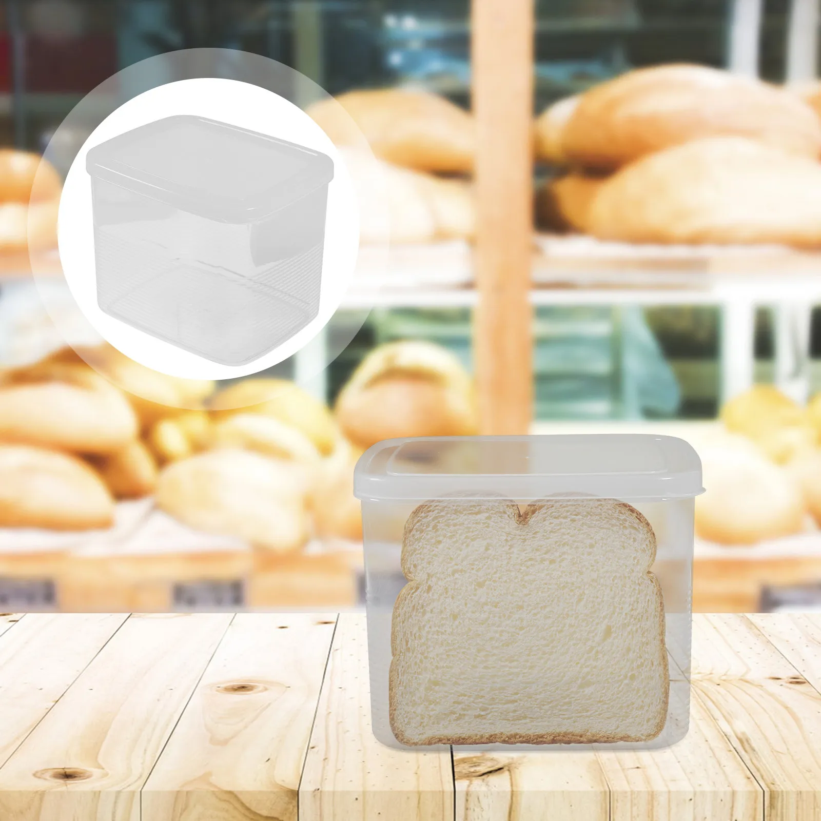 Bread Container with Lid Airtight Seal Moisture Resistant Food Storage Box for Fresh Baking Loaves Sandwich Slices Bread Holder
