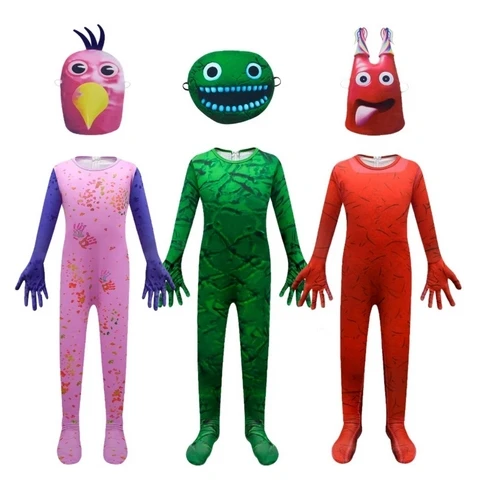

Girls Garden of Banban 3 Costume Cosplay Kids Bodysuit Boys Carnival Performance Party Halloween Jumpsuit with Cap & Mask Suits