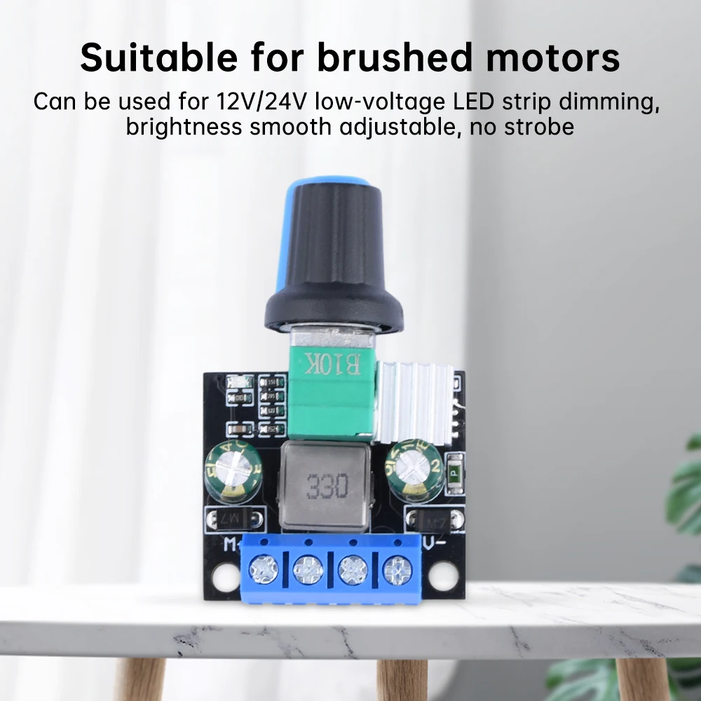 DC12V 24V PWM Motor Speed Controller LED Dimmer B10K Potentiometer Knob For Brush Motor Brushless Motor LED Light Strip