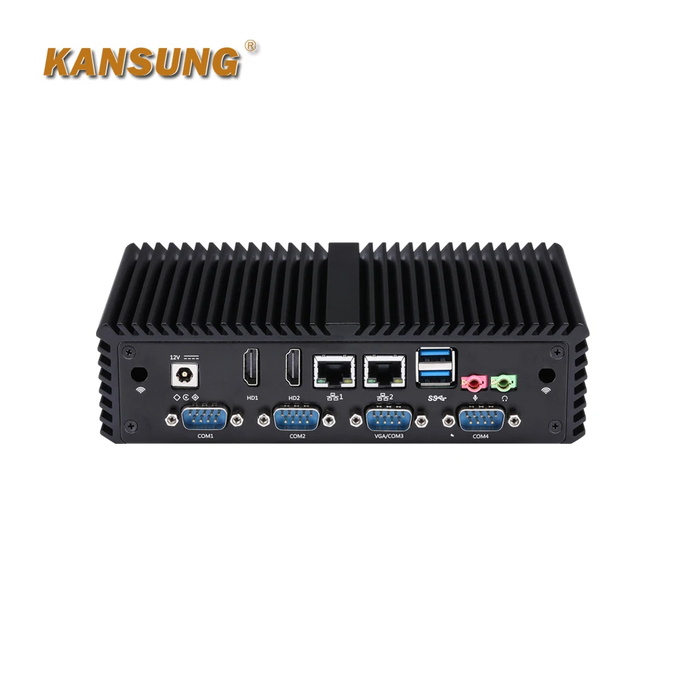 Procesador de 4. ª generación Core i3 4005U DDR3L hasta 8G Dual Core con 2 LAN 12V 4A 2 HD 6 Com Mini PC