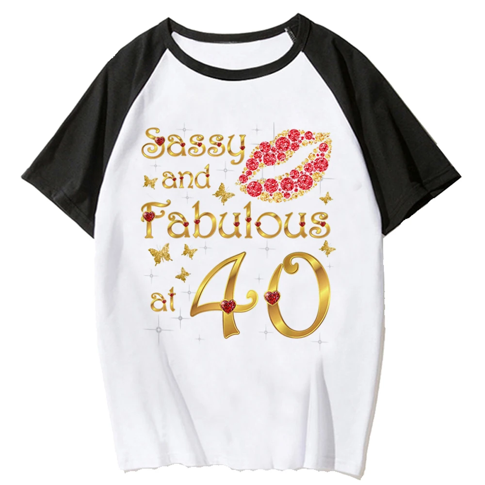 Camiseta de 40 años para mujer, top de cumpleaños, ropa de calle japonesa, ropa harajuku para mujer, Verano