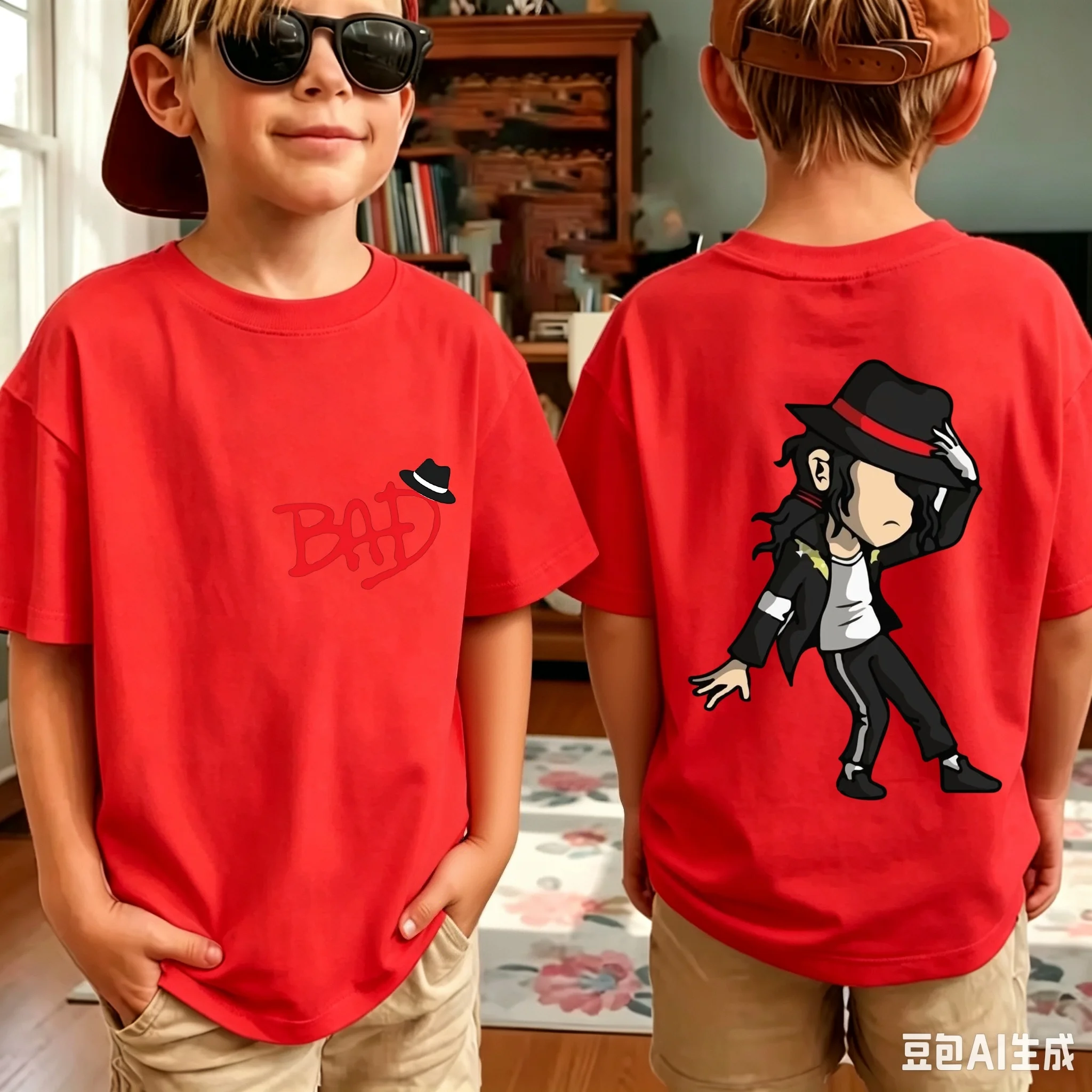2026 Neues King of Pop Michael Jackson Kinder-T-Shirt, Cartoon-Baumwoll-Oberteile, MJ-T-Shirts für Jungen und Mädchen, Geburtstagsgeschenk – Detail 5