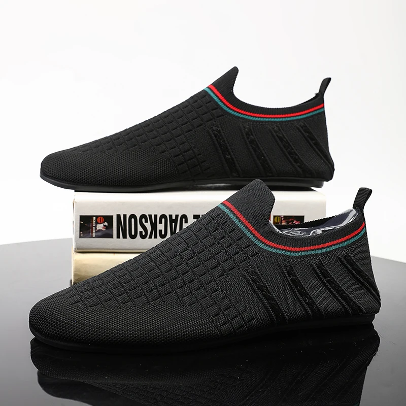 YRZL الانزلاق على المتسكعون للرجال تنفس المتسكعون الرجال الصيف عادية خفيفة الوزن القيادة الأخفاف عدم الانزلاق الراحة أحذية مشي #6