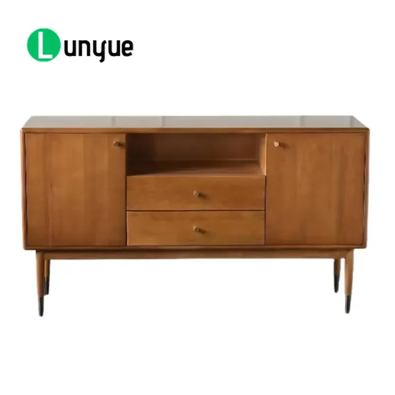 Nordic Wood TV Sideboard Cabinet Durable Storage Console Table for Living Room Apartment Home Furniture Modern Design