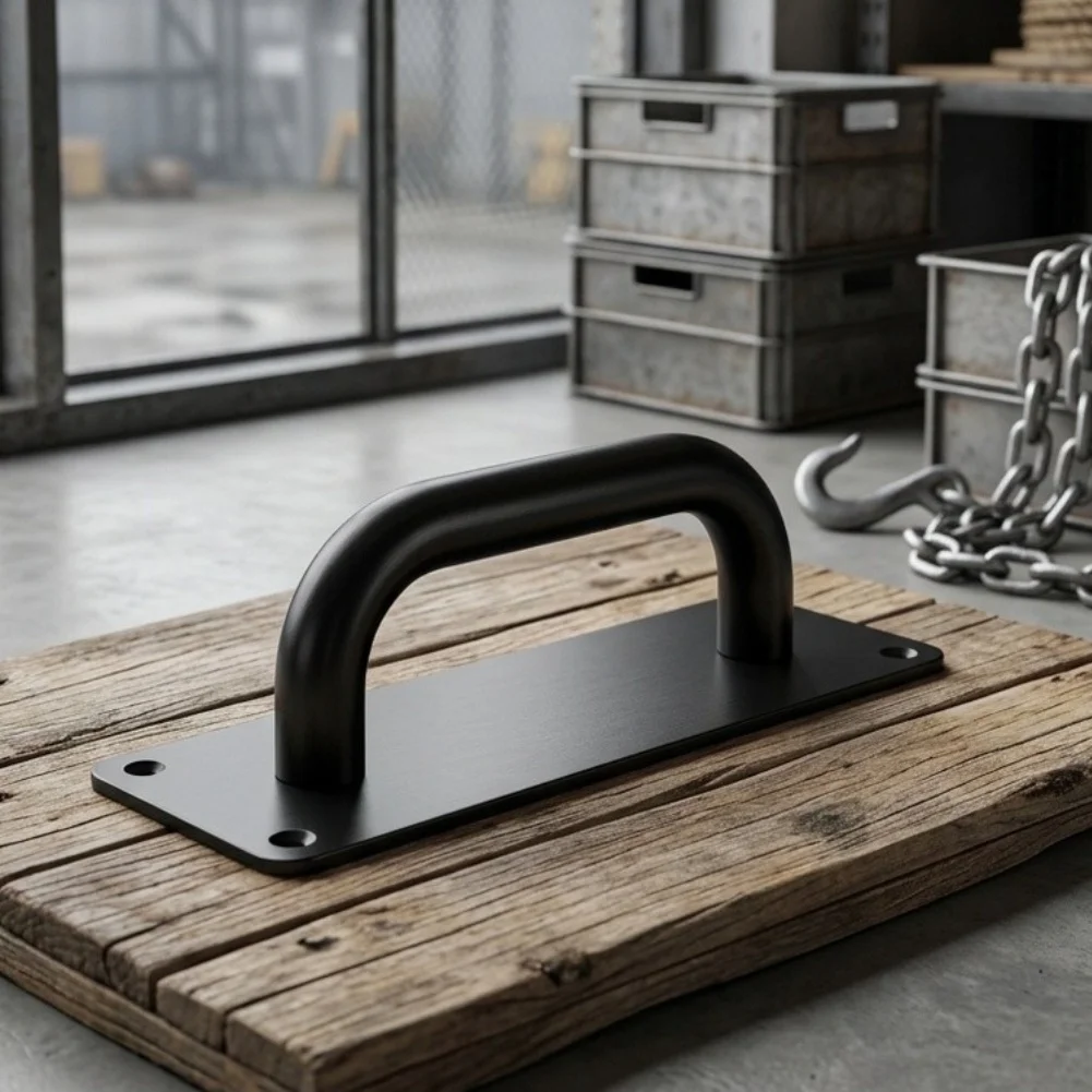 Stainless Steel Black Door Pull Handles 2 Pack with Screws for Glass Wood Composite Doors 300x80mm Sleek Appearance