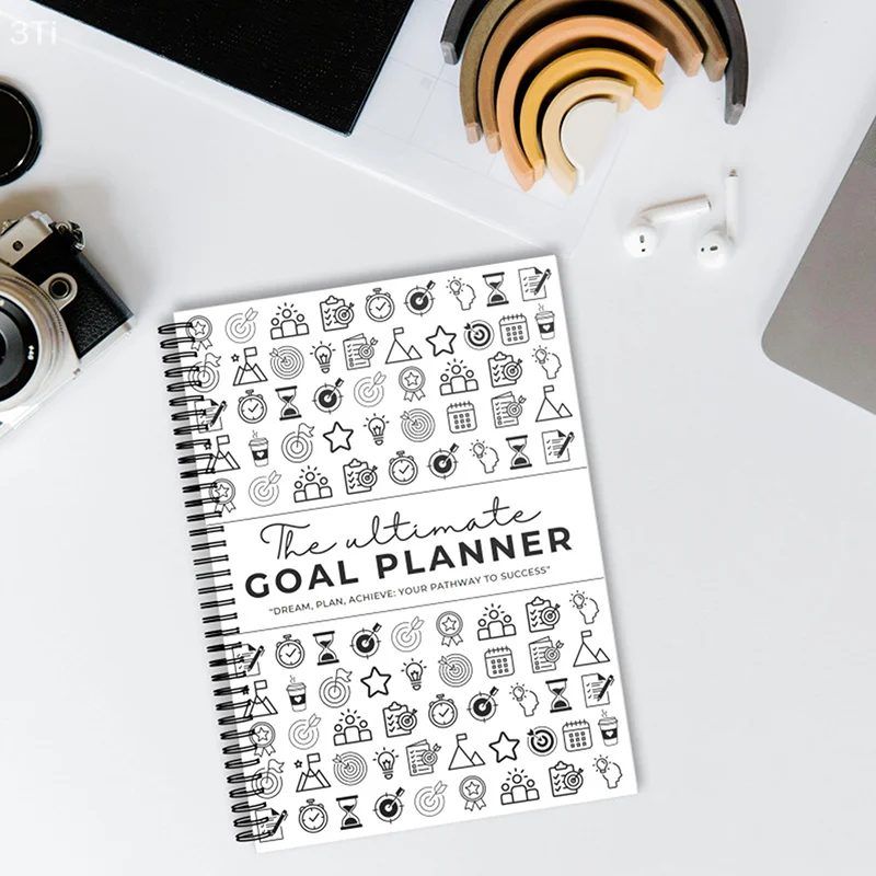 Taccuino per pianificatore di obiettivi definitivo senza data, kit per la impostazione degli obiettivi trimestrali annuali settimanali giornalieri, localizzatore di progressi degli obiettivi