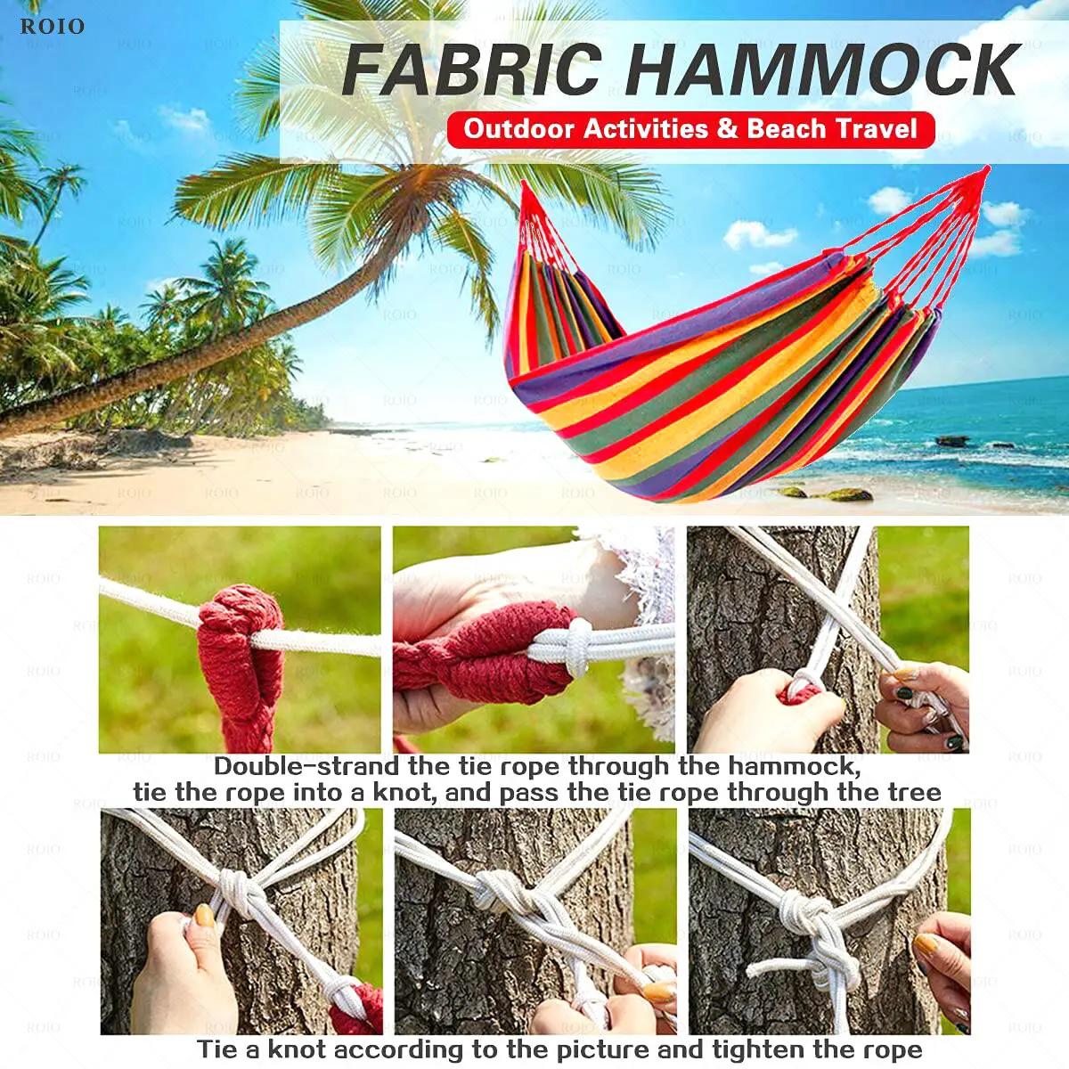 Camping Hammock Thickened Durable Fabric Canvas Single Hammocks Travel Swing Chair Hanging Bed Double Outdoor Hammock with Bag