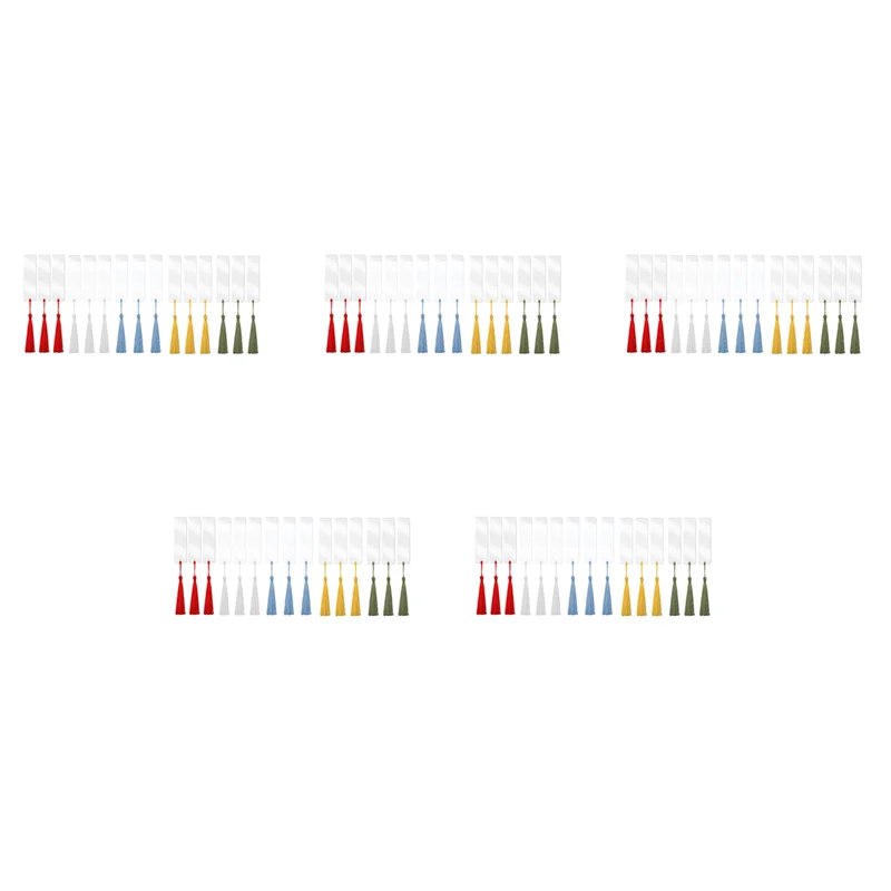 75 قطعة المرجعية الاكريليك مستطيل فارغة واضحة DIY بها بنفسك علامات الكتاب غير المكتملة مع شرابات ملونة الحلي الحرف الديكورات