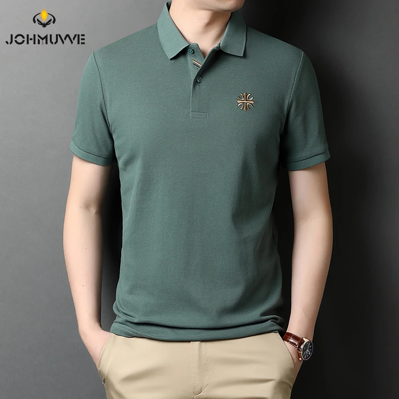 Men\'s Embroidered Casual Fashion Short Sleeved POLO Shirt Summer Comfortable Top