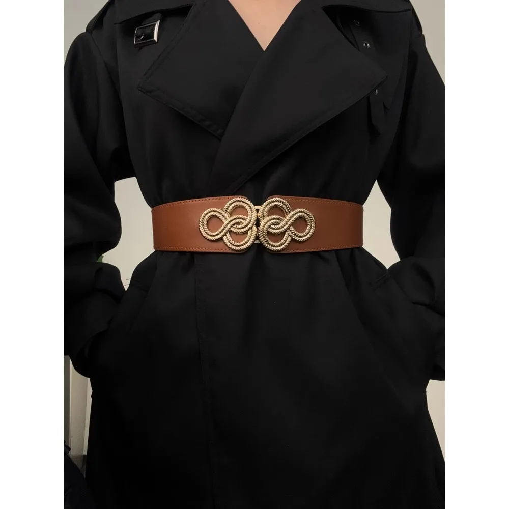 여성을 위한 새로운 고급 복고풍 벨트 넓은 탄성 허리띠