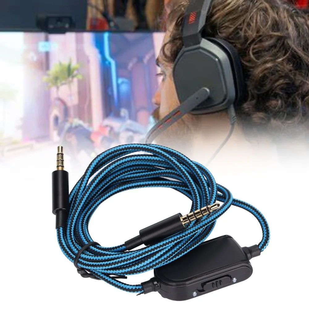 with Volume Control Mute Function 3.5mm to 3.5mm Replacement Audio Cable Blue Braided Cable for Astro A10 A30 A40 A50