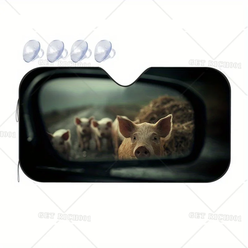 

Лобовое стекло автомобиля Sunsha с милым дизайном свиньи, универсальный декоративный козырек с игривым рисунком свиньи, простая установка