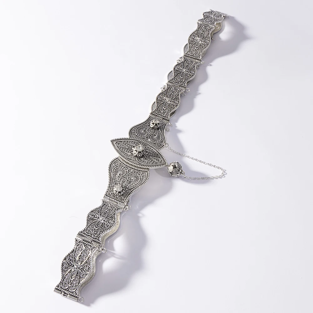 LUIZADA جودة عالية القوقاز العرقية القديمة الذهب والفضة حزام المرأة القوقازية التقليدية الزفاف الخصر سلسلة #4