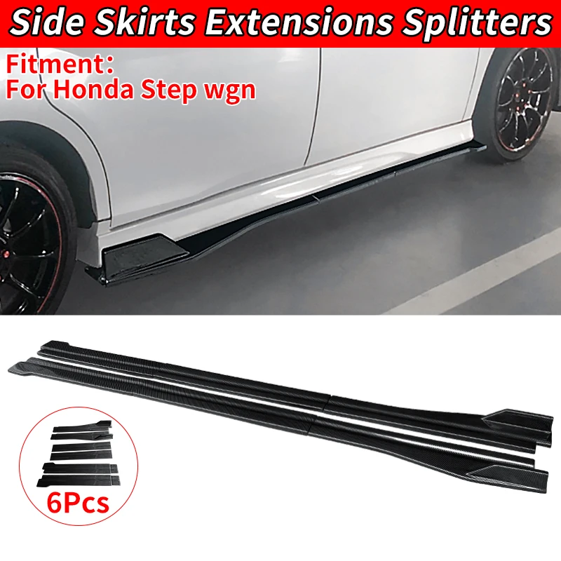 

Automotive Modification Parts Gloss Black ABS Plastic Material Side Skirt For Honda Step Wgn Side Bumper Extensions M Sport