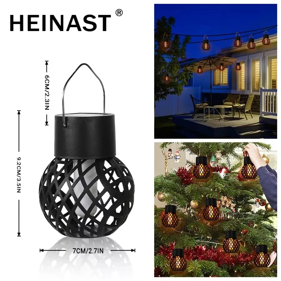 

Solar LED Outdoor Flame Effect Hanging Lantern Out Waterproof Garden Decoration Lamp Fairy Light For Patio Garden Yard Camping