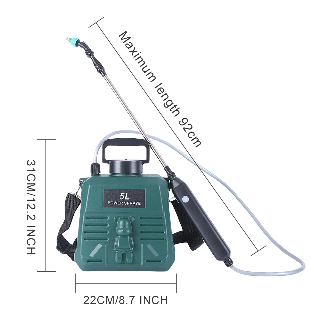 مرشة محطة كهربائية محمولة باليد مع قضيب تلسكوبي ، أداة سقي الحدائق ، مستر ، تعمل بالبطارية ، الأعشاب الضارة ، 5 لتر