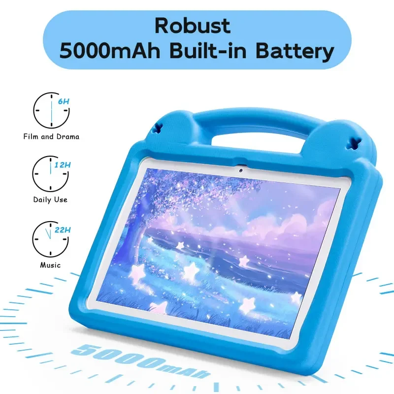 ANRY Tablet per bambini Tablet da 10,1 pollici Android 15 8 GB (4 + 4 Espandi) RAM 64 GB ROM con Octa-Core 5000 mAh Tablette 2025 Regali per bambini