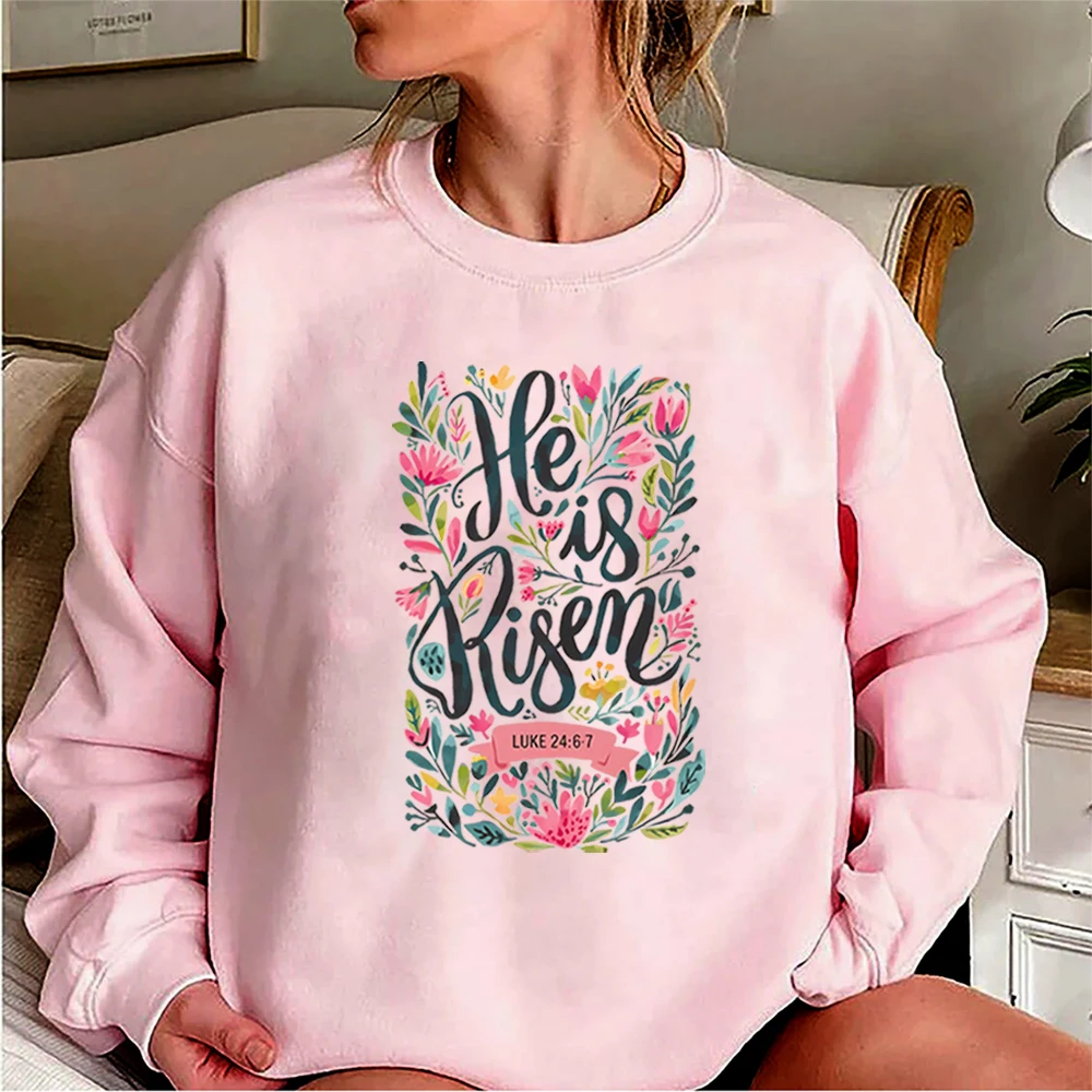 

He Is Risen Easter Sweatshirt Floral Easter Shirt Jesus Easter Hoodire Floral Christian Sweater Bible Verse Trendy Sweatshirts