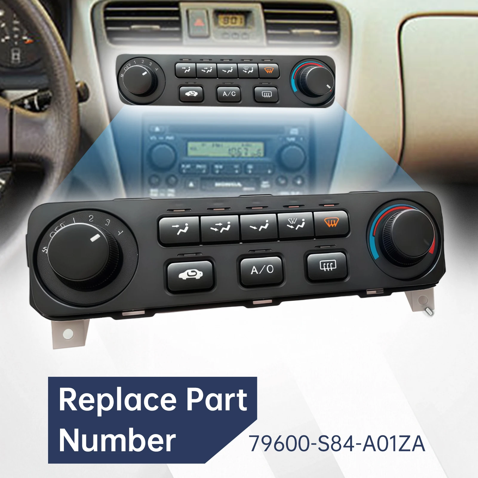

Car Front Air Conditioning Control Panel For HONDA ACCORD 2001 2002 AC Control Switch 79600-S84-A21ZA Panel Switch