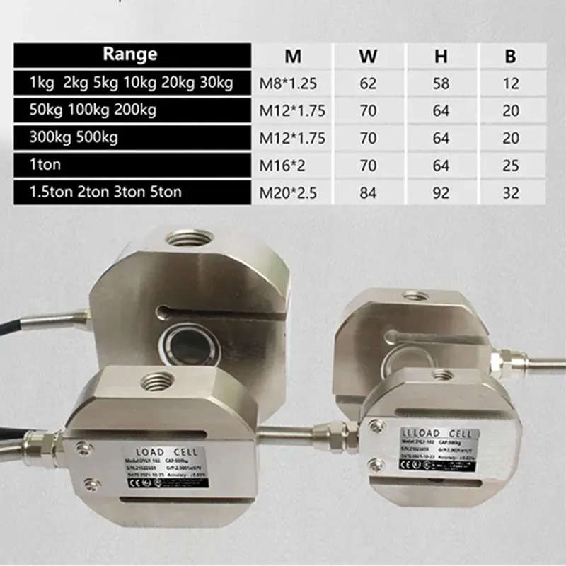 S-Type Crane Hanging Load Cell round Weight Sensor for Tension Compression Hanger Pull - Precision Scale Sensor