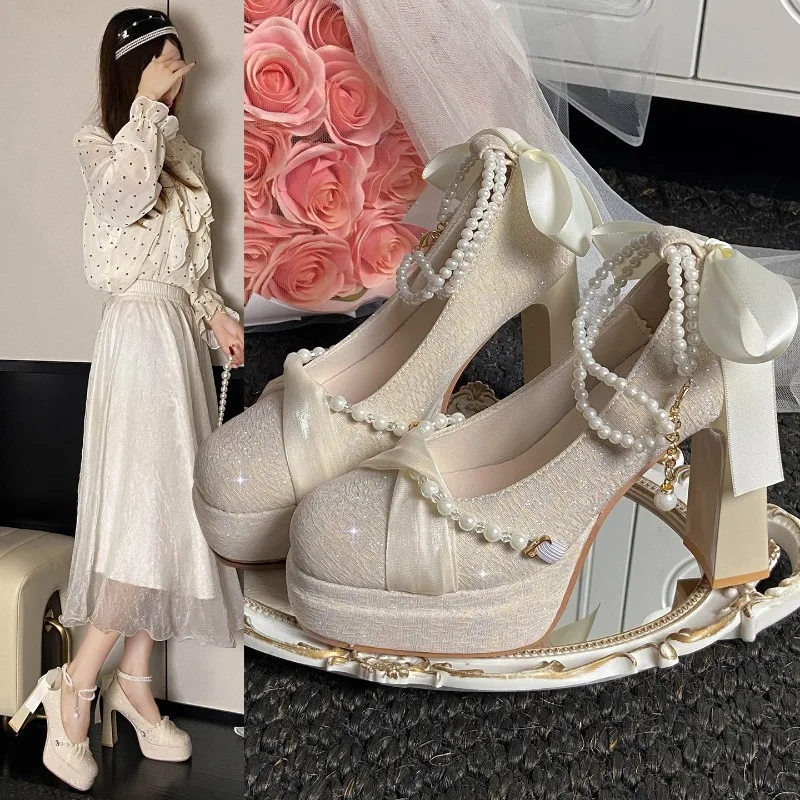 2026 Small Man Wedding Dress Two Wear French Engagement High Heels Bridal Bridesmaid Single Shoes