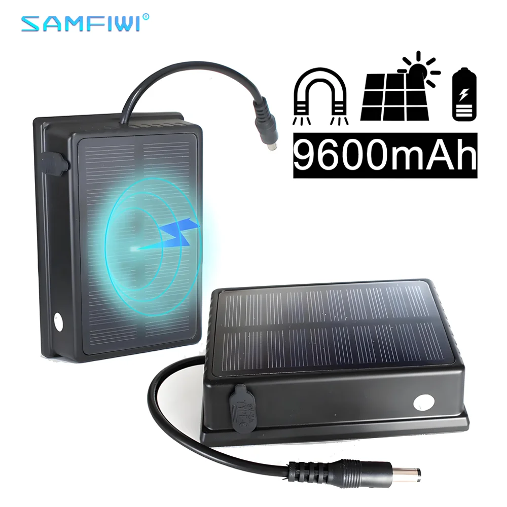Magnetic Solar Rechargeable Power Bank Waterproof Long Endurance for Car Monitor Wireless WiFi Backup Camera RV Truck 12-24V