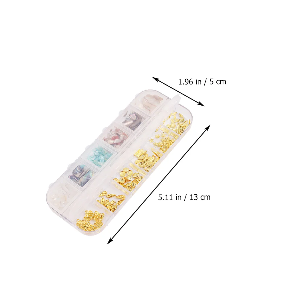 

2 Boxes Accessories Set Manicure Decor Diy Ornament Kits Shell Alloy Supplies Women Ladies Female Premium Creative