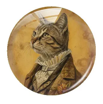 Handmade Steampunk Cat Kitty Photo Glass Cabochon Flatback Demo Flat Back Cameo For Diy Jewelry Making Supplies Accessories