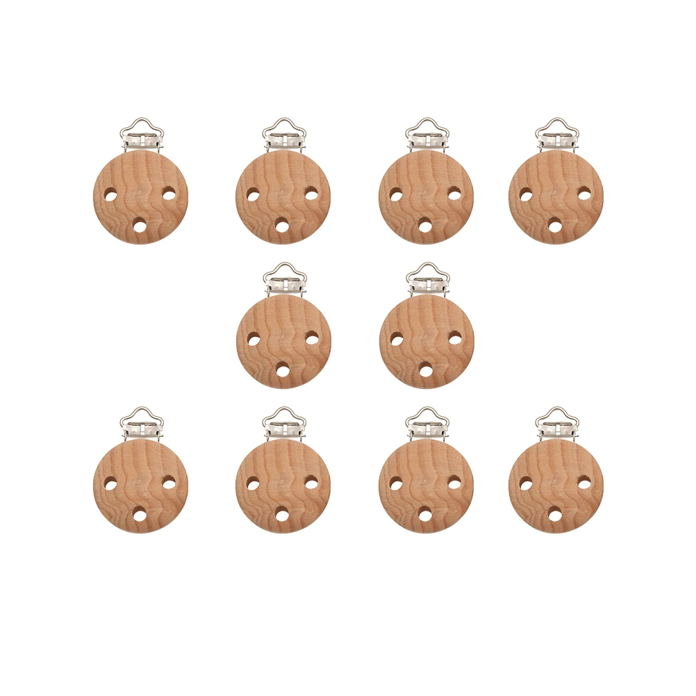 

10pcs Pacifier Clips Round Shape Safe Pacifier Clips Teether Holders Gifts Infant Soothers Accessories