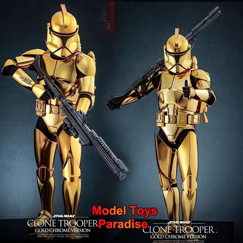 

HotToys HT MMS735 1/6 Коллекционные игрушки Клон-солдат Звездные войны Золотая хромированная версия Солдат 12 дюймов Фигурка Модель Подарки