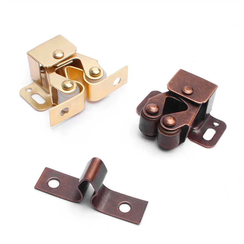 Press The Home Wardrobe Door Buckle Touch The Bead Magnetic Dual Wheel Spring Fixed Lock Buckle Low Foot Cabinet Door Buckle