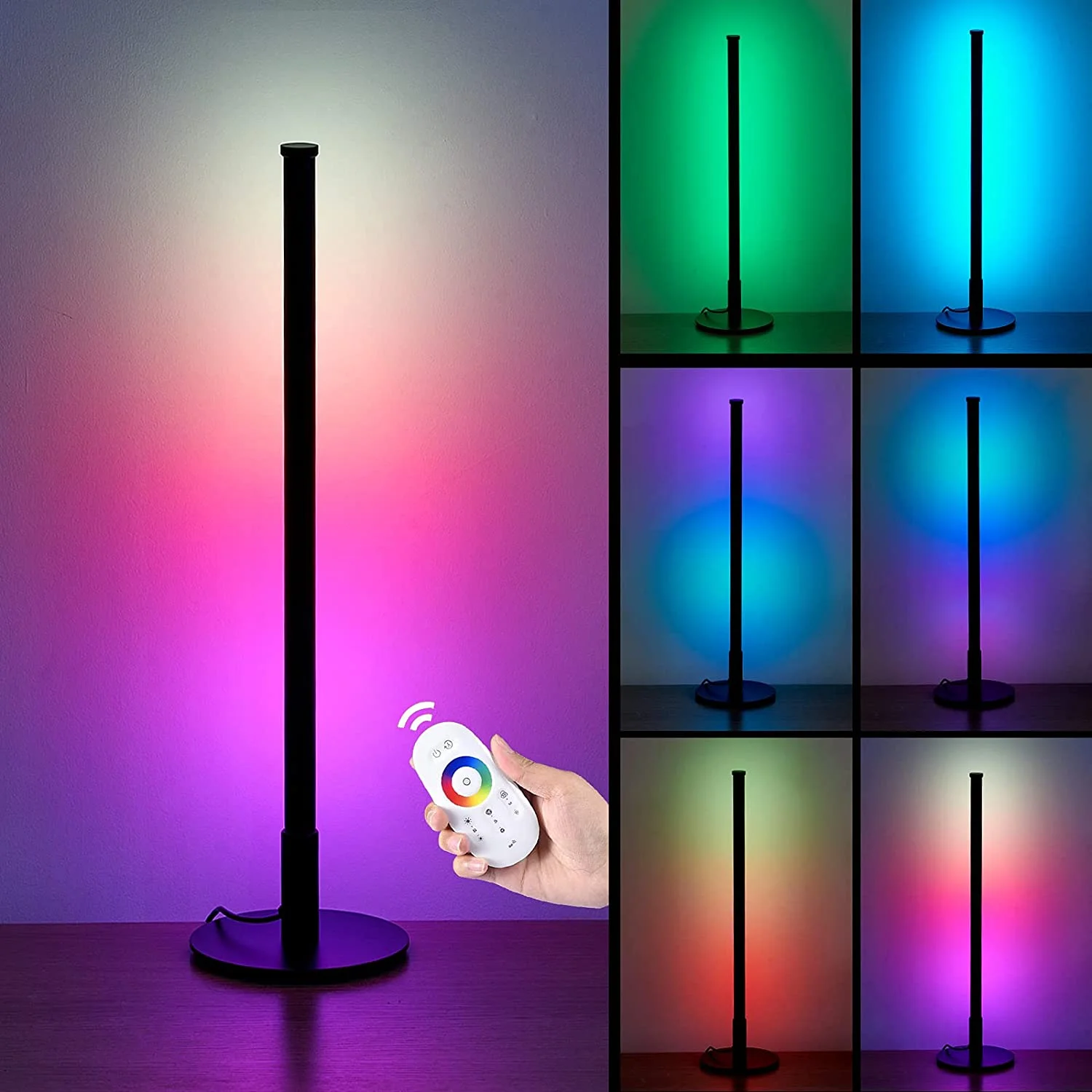 Colorful RGB Table lamp with Remote Control Dimmable LED Light Color Changing Desk lamp for Gaming Table Bedroom modern