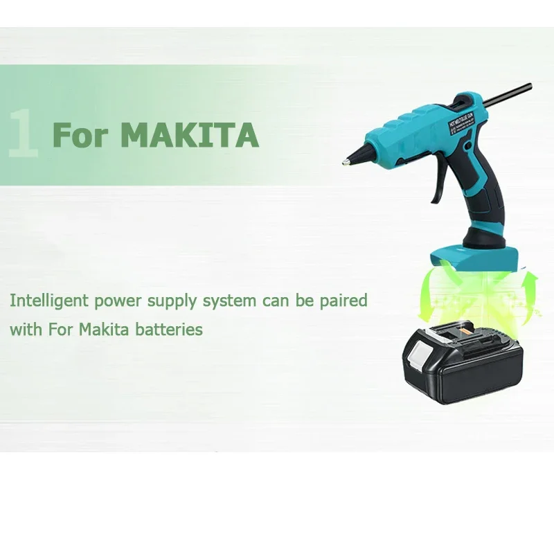 50W Cordless Hot Glue Gun for Makita 14.4-18V BL1830 BL1840 Battery use 7mm Glue Sticks DIY Electric Heat Repair Tool Christmas