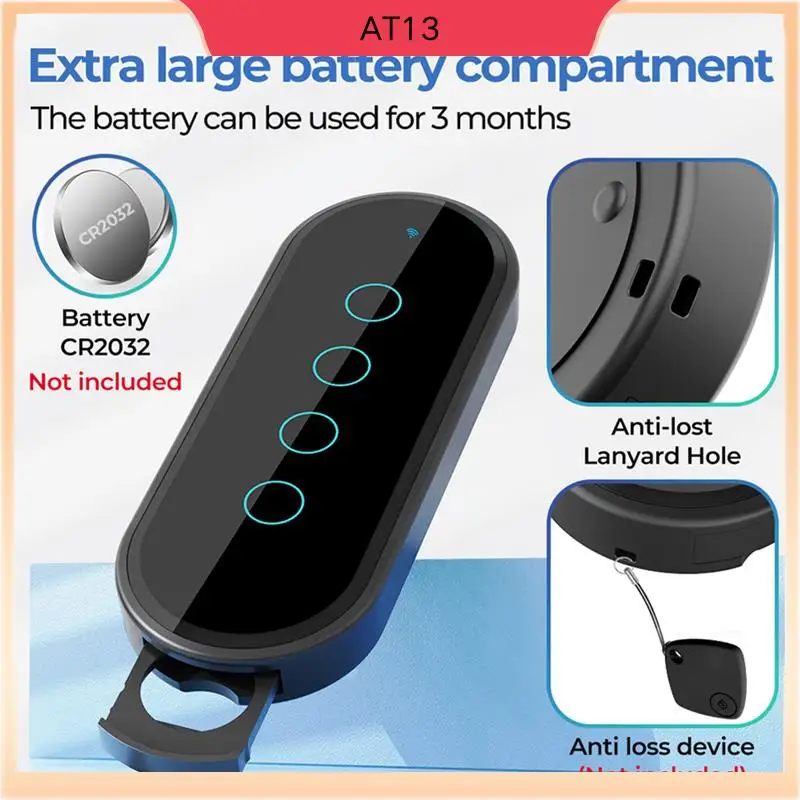 

AT13 2X Smart Home New 433Mhz 4 Key Ev1527 Coding Key Remote Control Switch Rf Transmitter Wireless Remote Control Black