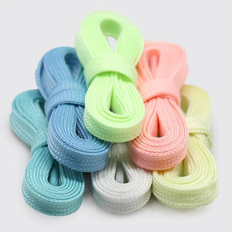 1 Pair / Luminous Shoelaces Party Night Cool Fluorescent Shoelaces Suitable For Flat Laces Of All Shoes Unisex 6 Colors