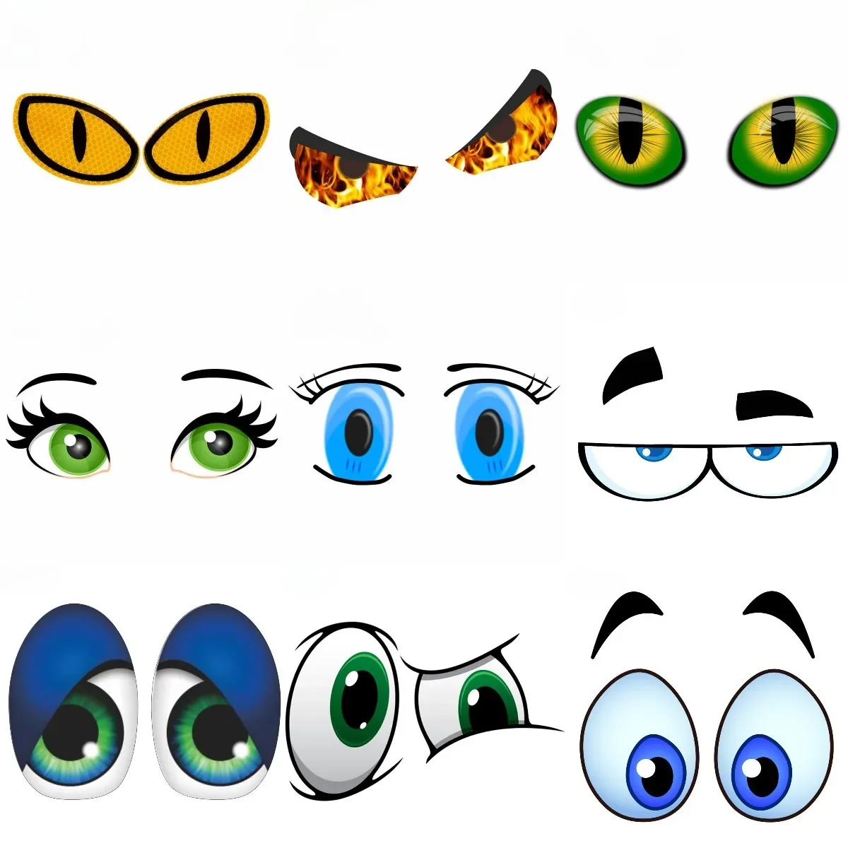 

Evil Eyes Color Creative Personalized PVC Waterproof Stickers Accessories for Decorate Car Van Wall Fridge Helmet Camper Bumper