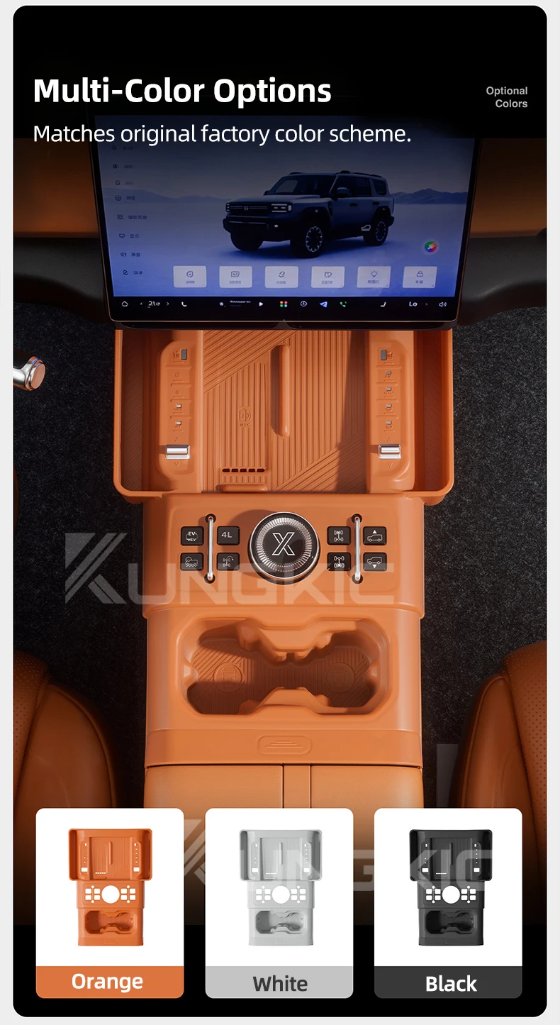 Silikon Mittelkonsole Kabellose Ladehalterung Getränkehalter Aufbewahrungsbox Matte für Jetour G700 2026 2027 LHD Auto-Innenausstattung – Detail 7