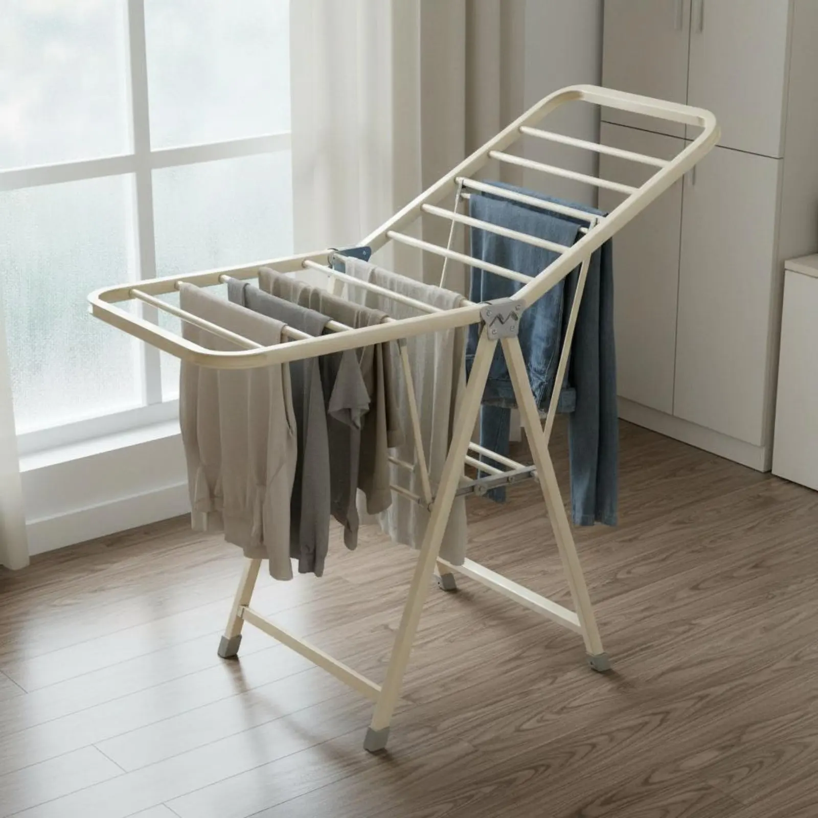

Folding Drying Rack Heavy Duty Balcony Drying Rack Indoor Clothes Airer Portable Foldable Laundry Airer Easy to Set Up