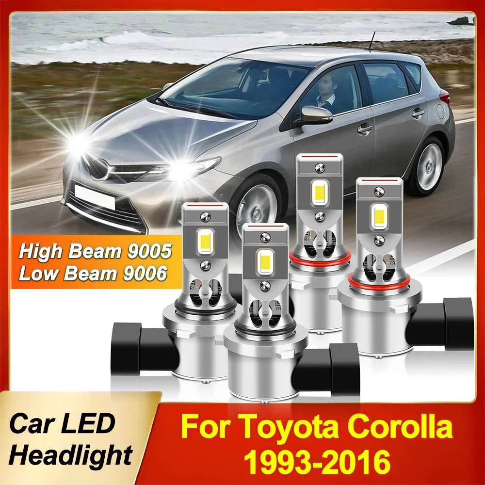

Car Led Headlight For Toyota Corolla 1993-1997 2001-2013 High Low Beam 9005 9006 Kit Canbus Headlamp Bulb With Cooling Fan