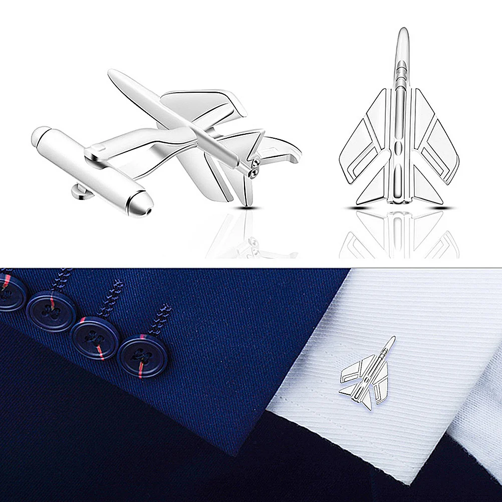 

Airplane Cufflinks Fine Sleeve Buttons Stylish Shirt Accessories for Business Wedding Party Unisex Gift