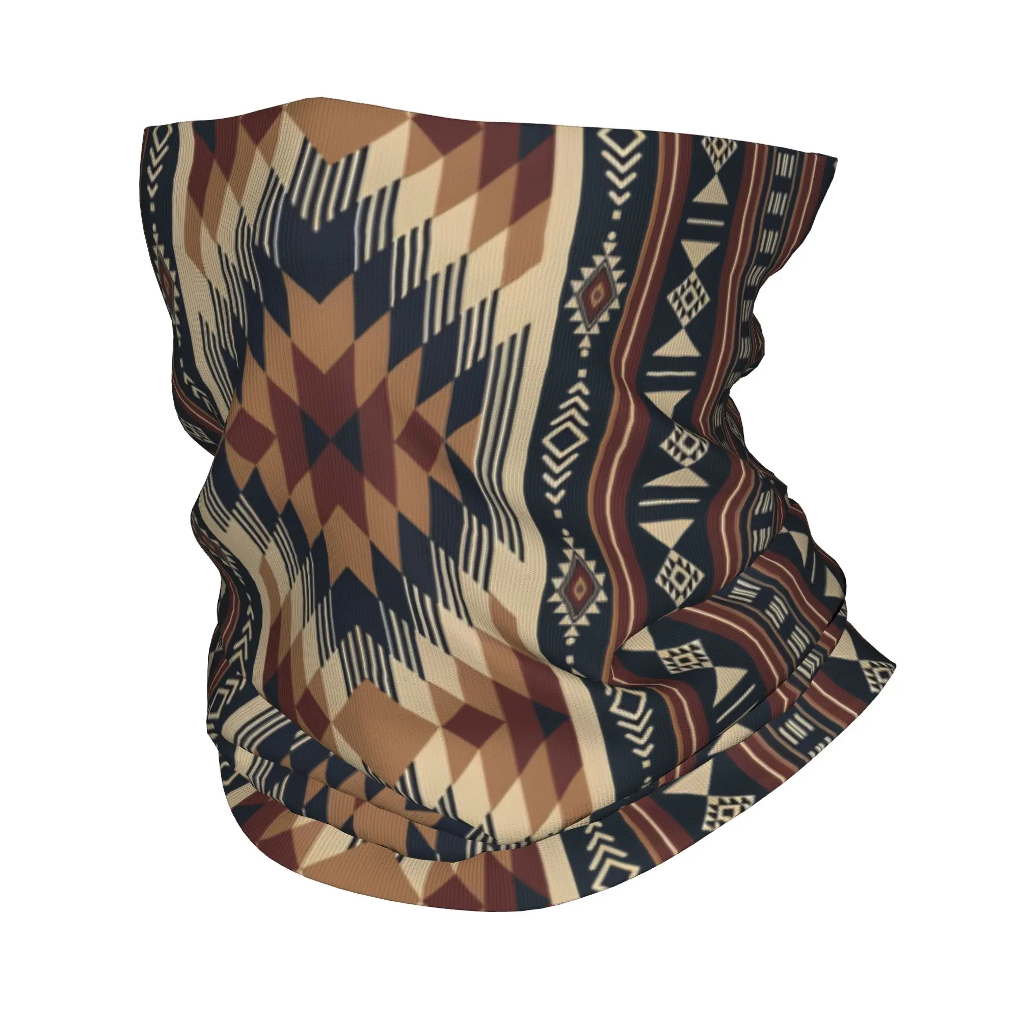 Custom Aztec Bandana Neck Gaiter for Hiking Running Men Women Wrap Scarf Ethnic Pattern Headband Warmer