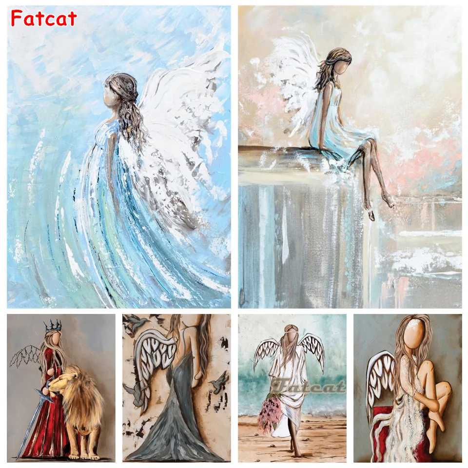 5D Diamond Painting Angel Figure Unique Gift Full CircleSquare Mosaic Picture Art Girl Cross Stitch Living Room Decor PP4840