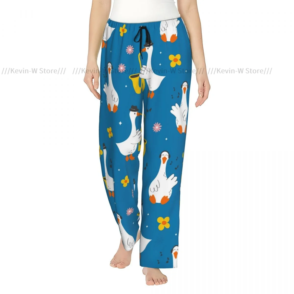 

Cartoon Goose Flannel Pajama Pants for Women Warm and Comfortable Sleepwear