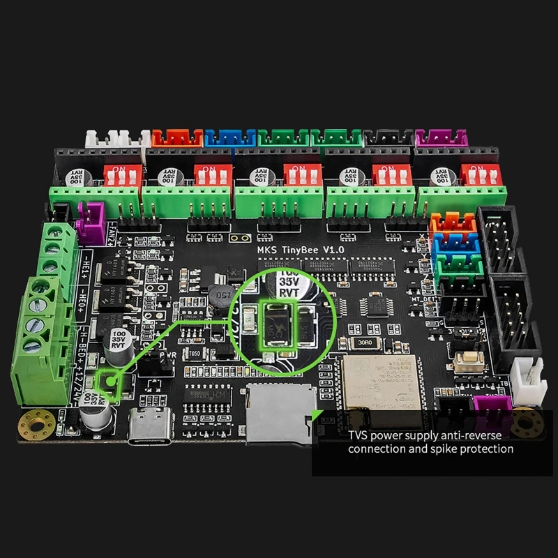 TinyBee Mainboard 3D Printer Upgrade Controller ESP32 Wifi MCU Supports Marlin2.0 Firmware ESP32-D0WD-V3 Chip