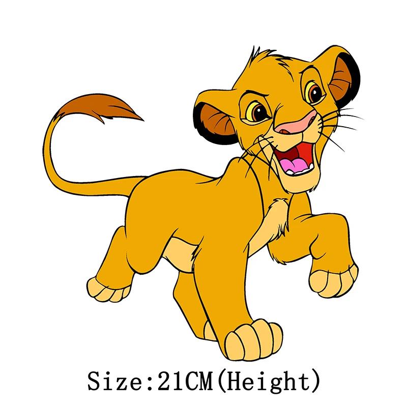 The Lion King Simba Iron on Patches for Clothing DIY Washable Heat Transfer Kid T-shirt Jacket Thermal Sticker on Clothes Decor