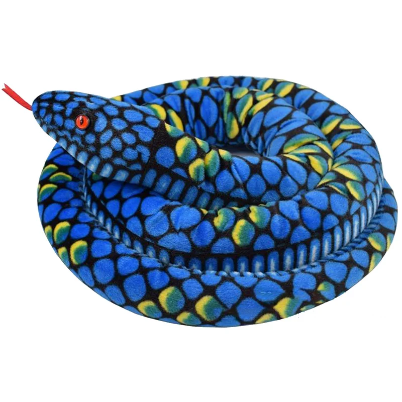 New Snake Doll Doll Large Simulation Snake Plush Toy Cute Python Snake Plate Snake Cobra Teasing Gift