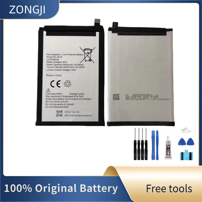 ZONGJI New Compatible Battery For Infinix Note 10 PRO /Note 11 PRO BL-49JX 5000mAh Mobile Phone Batteries + Free Tools