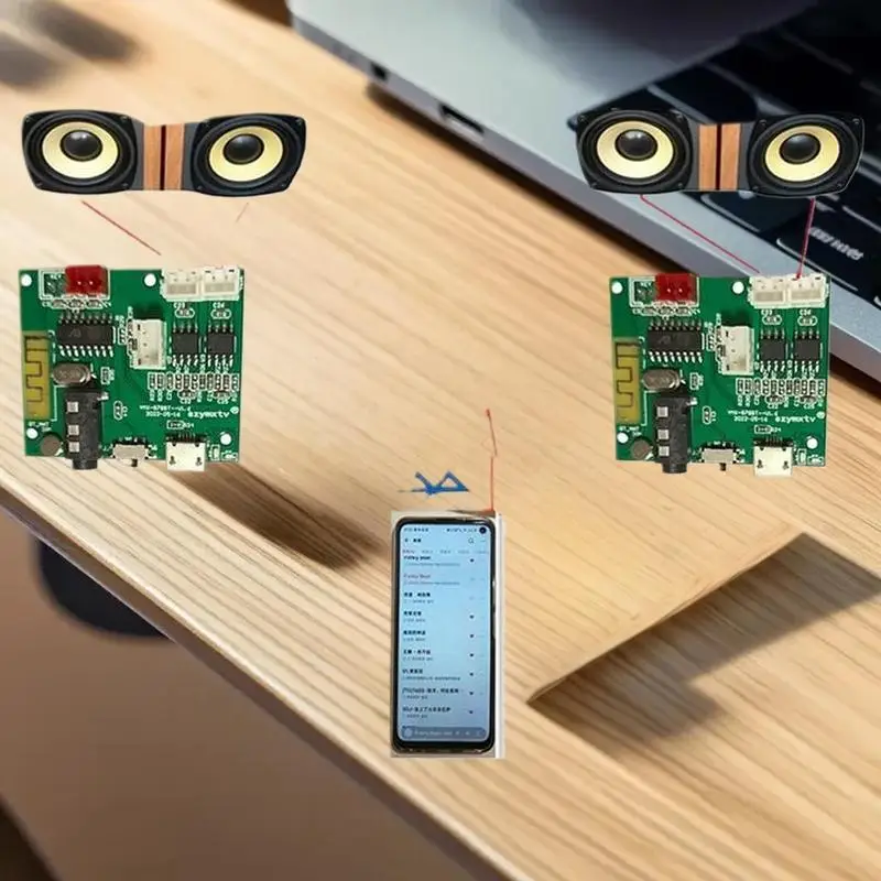Wireless PCBA Multifunction Bluetooth 5.2 Speaker DIY Module 5V with 5W+5WTWS Power Amplifier Board 3.5AUX