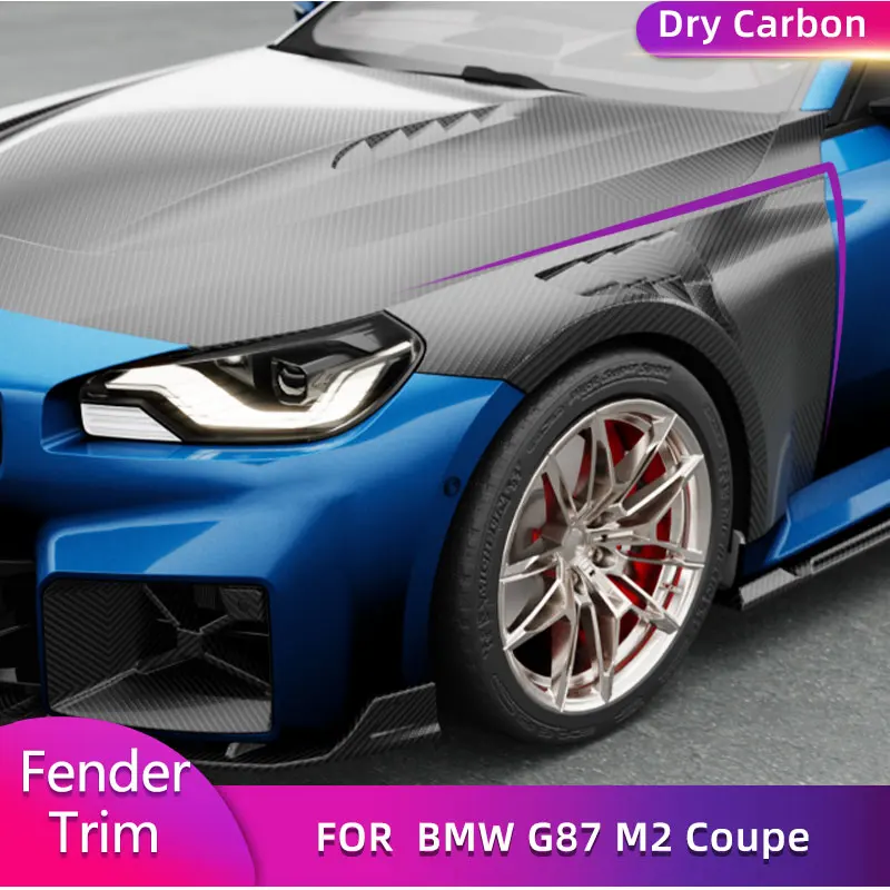 Prepreg Dry Carbon Front Side Bumper Fender Vent Trim for BMW G87 M2 Coupe 2-Door 2023 Car Fender Air Intake Cover Body Kits