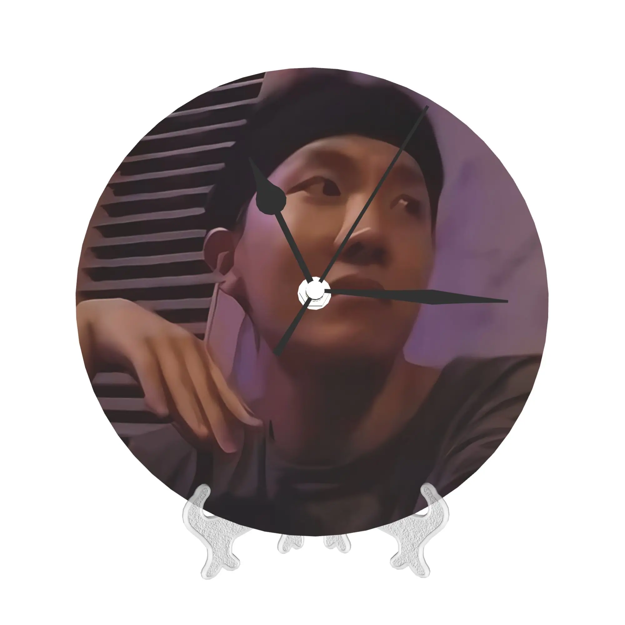 Jhope الحكم بصمت ميمي ساعة حائط غرفة الديكور ساعة مستديرة صامتة لغرفة النوم المعيشة المطبخ المنزل